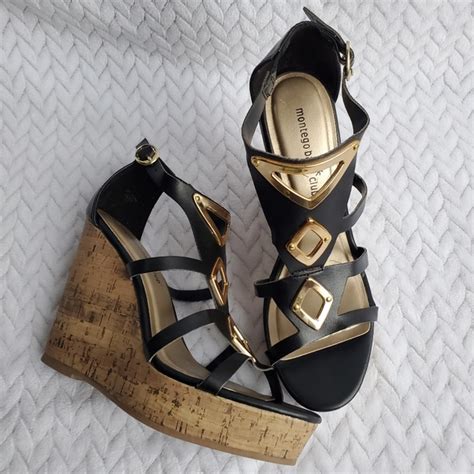 Montego Bay Club Shoes Montego Bay Club Black Gold Strappy High