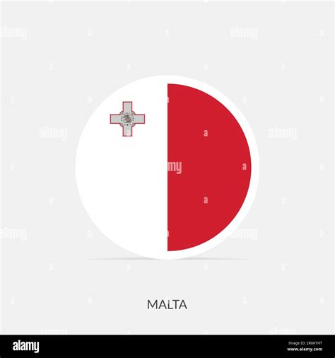 Malta Round Flag Icon With Shadow Stock Vector Image Art Alamy