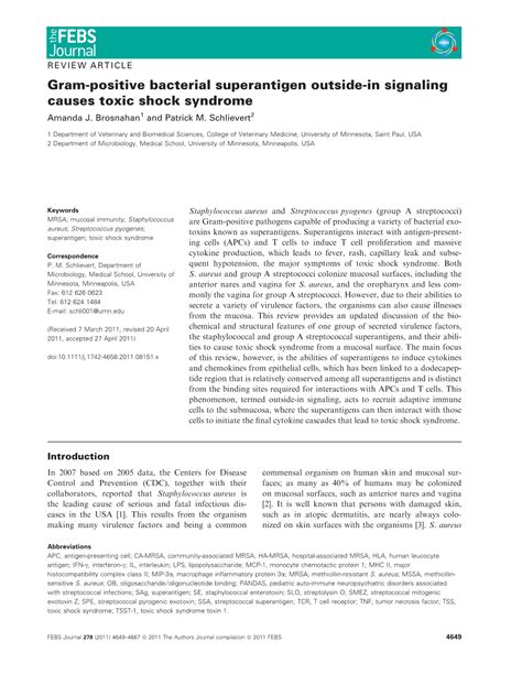 Grampositive Bacterial Superantigen Outsidein Signaling Causes Toxic