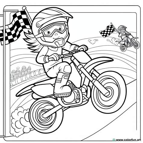 Coloriage De Motocross Pour Enfants T L Charger Ou Imprimer