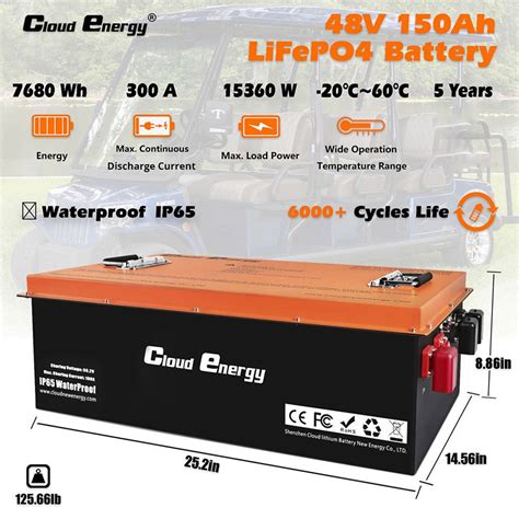 Cloudenergy V Ah Lifepo Battery Pack For Golf Cart Europe