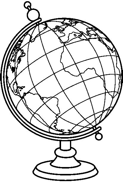 World Globe Clipart Black And White