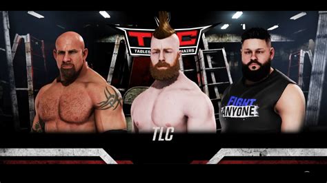 WWE 2K20 Simulation TLC MATCH SHEAMUS VS GOLDBERG VS KEVIN OWENS 4K