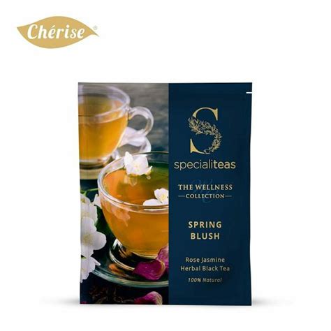 Cherise Specialiteas Spring Blush Rose Jasmine Herbal Black Tea 2 G X 25 Pyramid Tea Bags