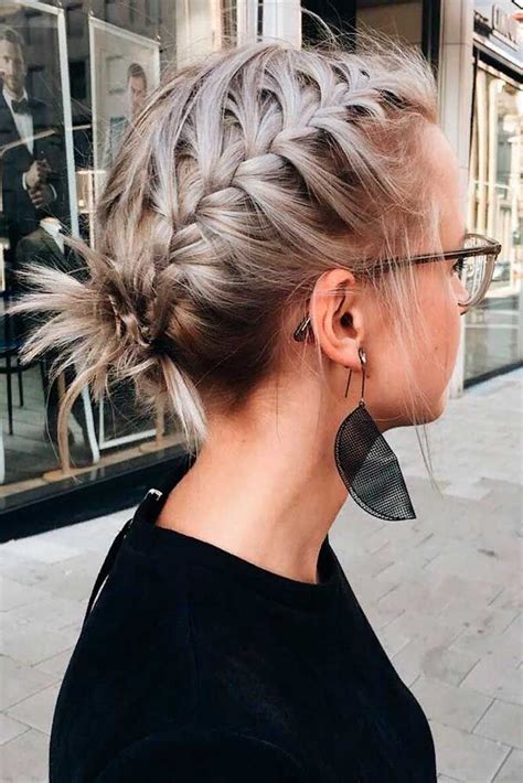 51 Easy Summer Hairstyles To Do Yourself Braided Updo For Short Hair