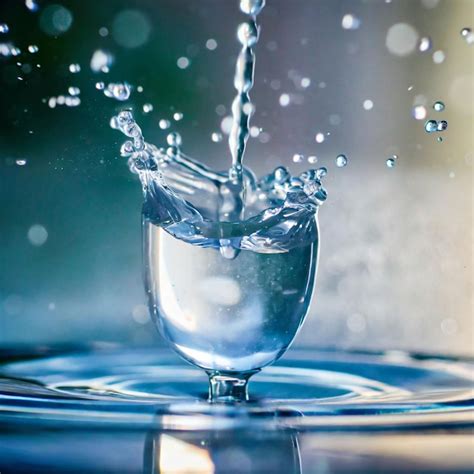 Premium Photo Drop Of Water Falling Into A Glass