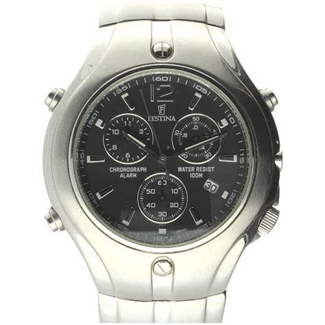 Festina Chronograph Alarm herrearmbåndsur af stål ebuy dk