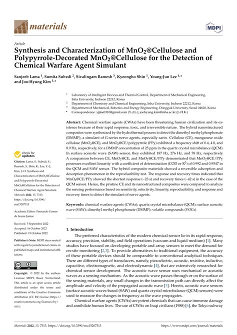 Pdf Synthesis And Characterization Of Mno Cellulose And