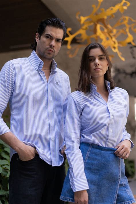 Camisa De Rayas Azul Cielo For Fortrop