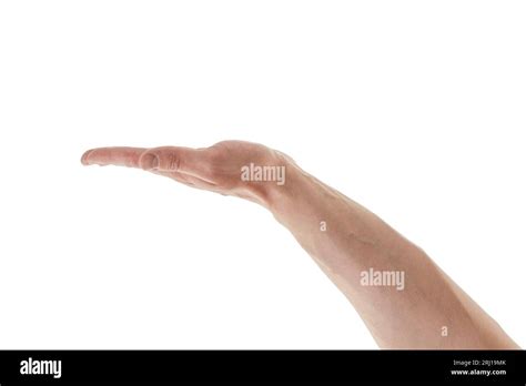 Man Hand To Hold Something Isolated On White Background Stock Photo Alamy