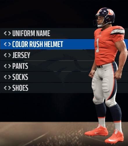 Color Rush Helmet and Jersey with white pants. : r/DenverBroncos