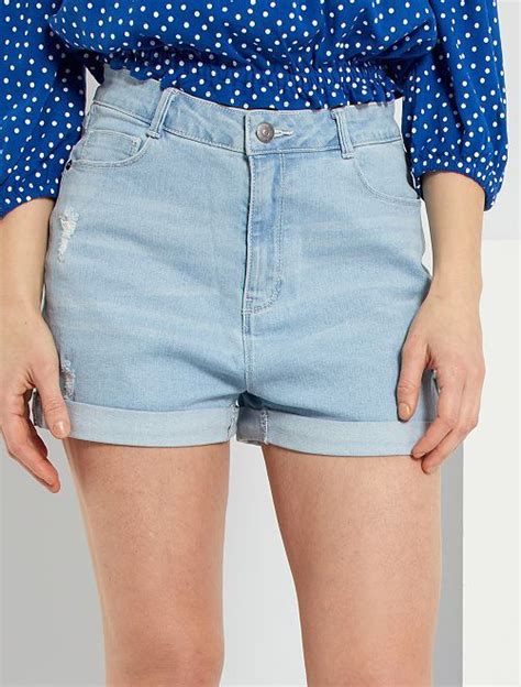 Short En Denim Co Con U Fille Adolescente Brut Kiabi