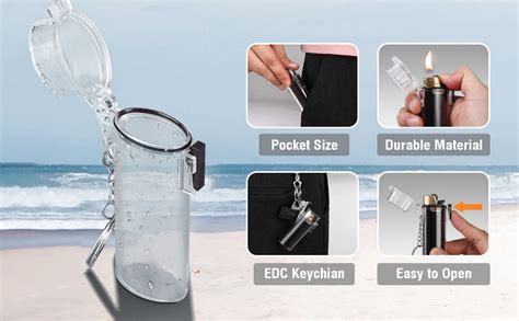 Somgem Waterproof Keychain Lighter Case For Classic Lighter