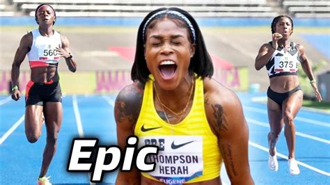 Wow Elaine Thompson Herah Battles Shericka Jackson In Women M At