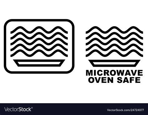 Microwave oven safe item symbol simple black Vector Image