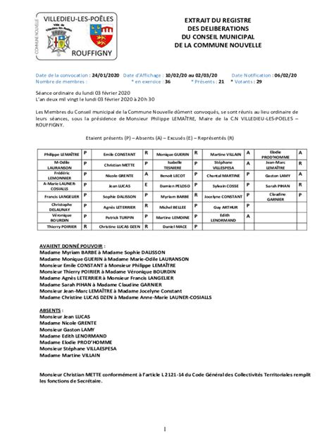 Remplissable En Ligne Le Fonctionnement Du Conseil Municipal Faxer