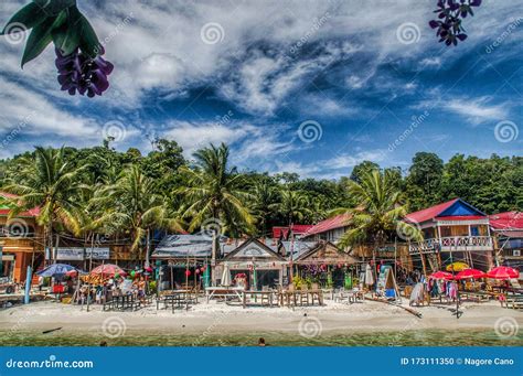 Koh Rong Island Beach and Bars Editorial Image - Image of jungle, palms ...