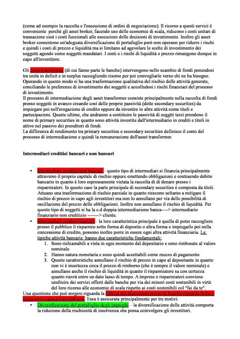 Riassunto Esame Economia Degli Intermediari Finanziari Prof Moro