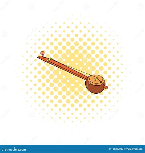 Traditional Indian Ektara Icon Comics Style Stock Illustration