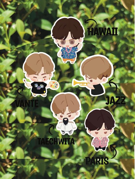 BTS Island In The Seom Game Inspired Stickers Jimin Jungkook Boxing