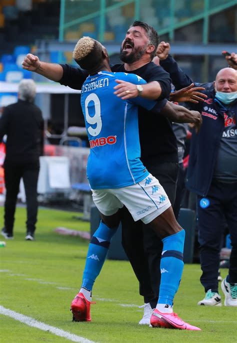 Napoli Osimhen Segna E Va Ad Abbracciare Gattuso Che Feeling