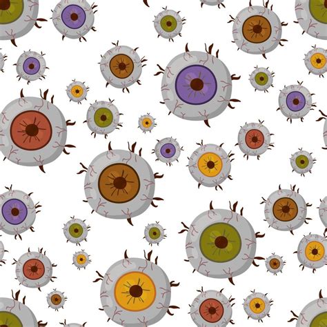 Creepy Eye Vector Illustration Halloween Scary Eyeball Isolated On