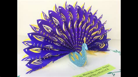 DIY 3D POP UP Card How To Make PEACOCK Pop Up Card Paper Craft