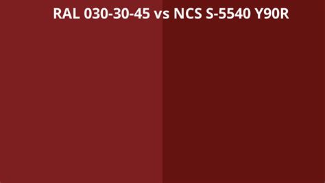 Ral 030 30 45 Vs Ncs S 5540 Y90r Ral Colour Chart Uk