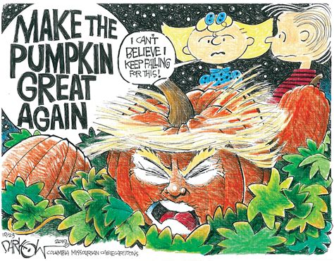 Political Cartoon U.S. Trump Pumpkin Halloween Peanuts | The Week