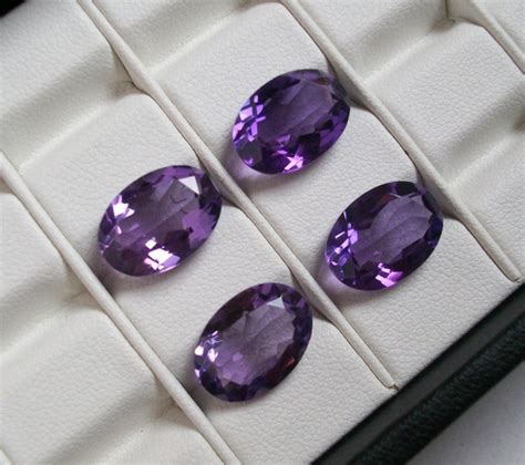 8x10mm Amethyst Faceted Oval Gemstone AAA Quality Natural Etsy