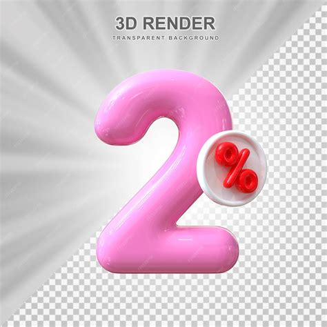 Premium Psd 2 Percent Offer In 3d Balloon Rendering