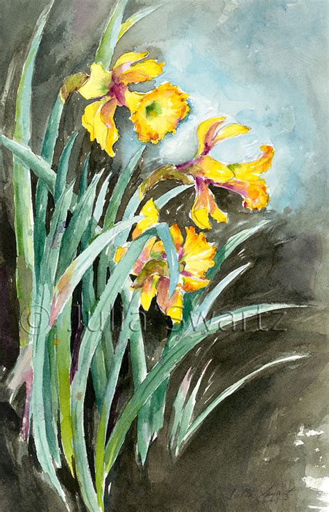 Daffodil Days Watercolor Painting