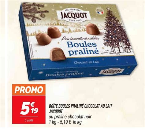 Promo Bo Te Boules Pralin Chocolat Au Lait Jacquot Chez Netto