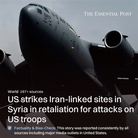 Us Strikes Iran Linked Sites In Syria In Retaliation For Attacks On Us