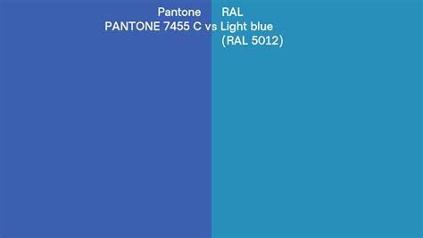 Pantone 7455 C Vs RAL Light Blue RAL 5012 Side By Side Comparison