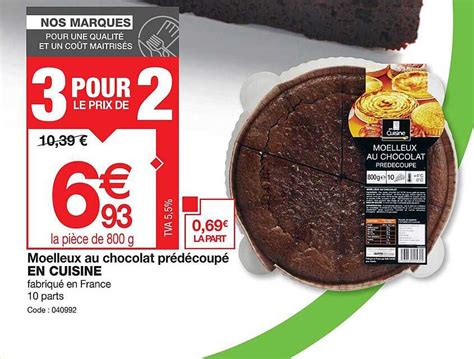 Promo Moelleux Au Chocolat Pr D Couup En Cuisine Chez Promocash