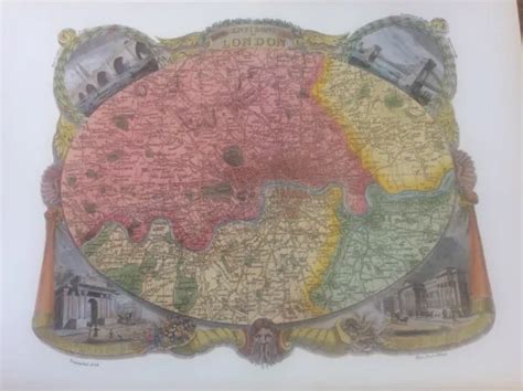 London Environs Antique Colour Map Thomas Moule County Maps Of Old England 14“ £14 99 Picclick Uk