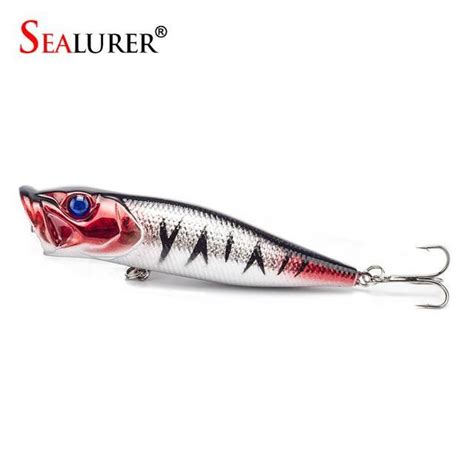 Sealurer Topwater Popper Lure 9cm 13g Treble Hooks Fishing Plastic