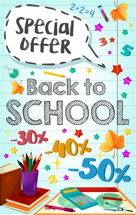 Back To School Vector Poster Special Promo Sale 13176798 Vector Art At