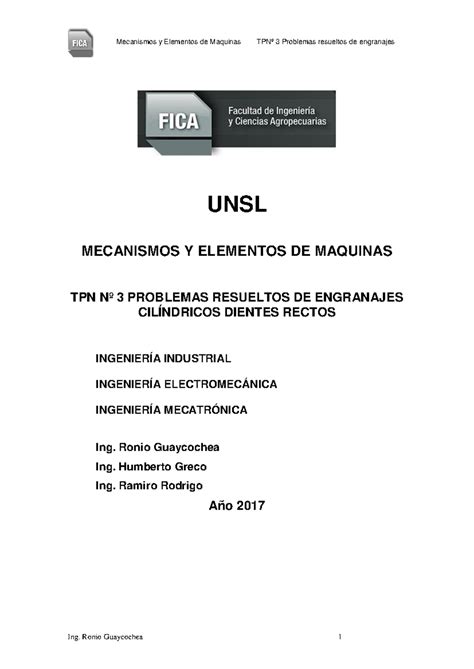 Problemas De Engranajes Resueltos 1