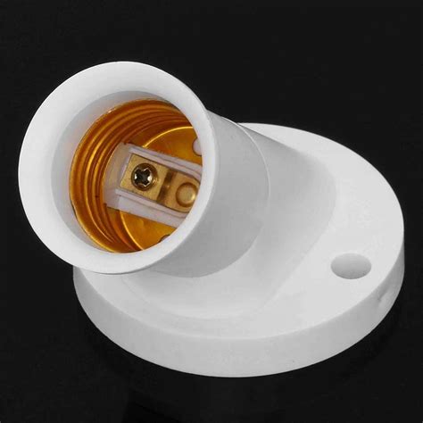 White E27 Lamp Base Socket 45 Degree Angle Oblique Screw Plastic Light