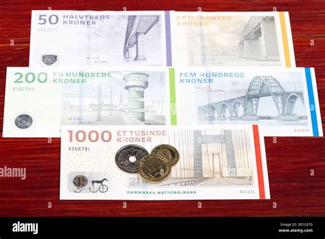 Danish money - krone - coins and banknotes Stock Photo - Alamy