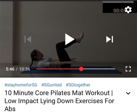 10 Minute Core Pilates Mat Workout Low Impact Lying Down Exercises