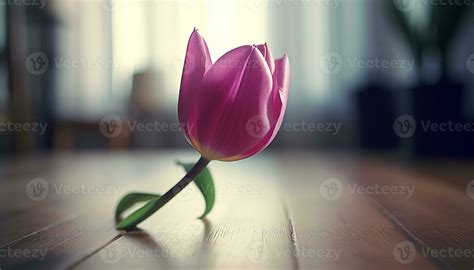 Fresh Bouquet Of Multi Colored Tulips Brings Beauty To Domestic Room