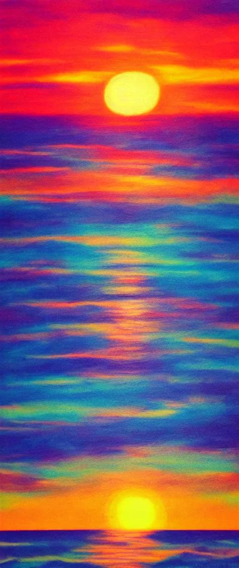 A Psychedelic Sunset Over The Ocean Stable Diffusion Openart