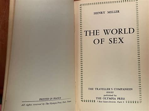 The World Of Sex Henry Miller First Edition First Printing