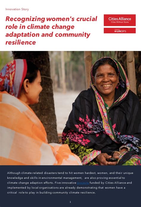 Womens Crucial Role In Climate Adaptation And Resilience Cities Alliance