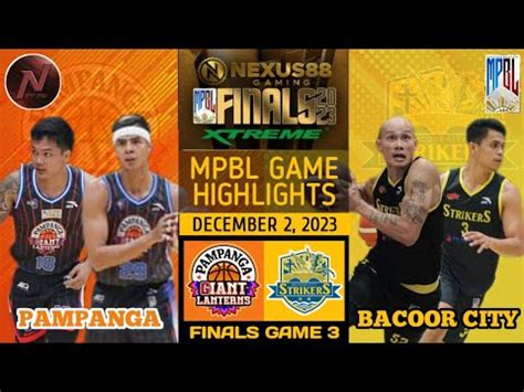 MPBL HIGHLIGHTS PAMPANGA VS BACOOR CITY FINALS GAME 3 DECEMBER 2