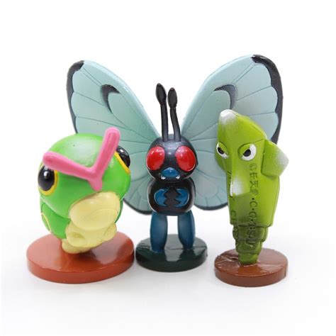 CATERPIE METAPOD BUTTERFREE Pokemon TOMY CGTSJ Vintage Figures Values