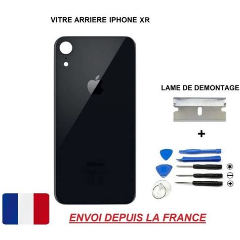 Vitre arrière IPHONE XR 6 1 NOIR qualité origine en verre coque cache